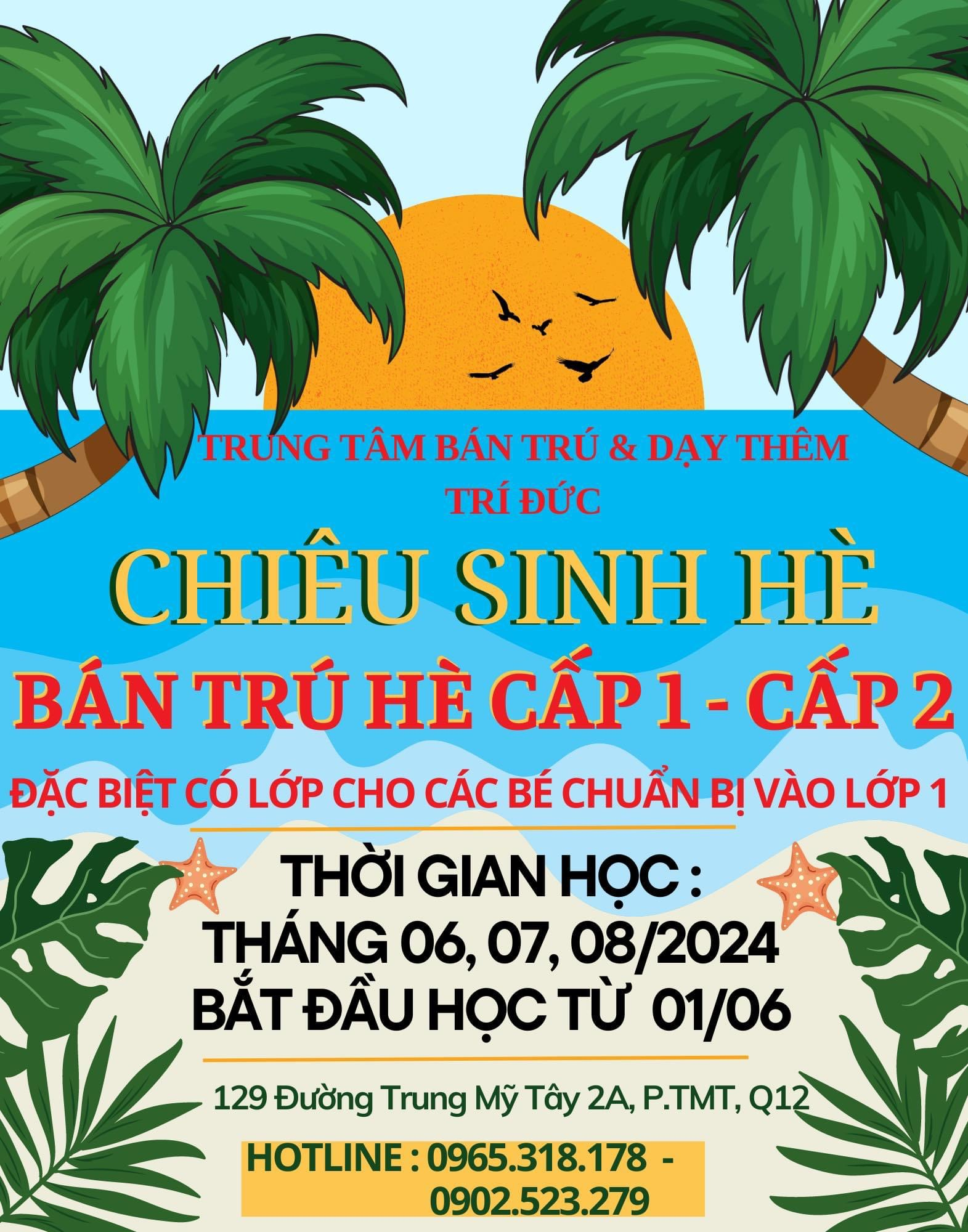 Chiêu sinh hè 06,07,08 2024